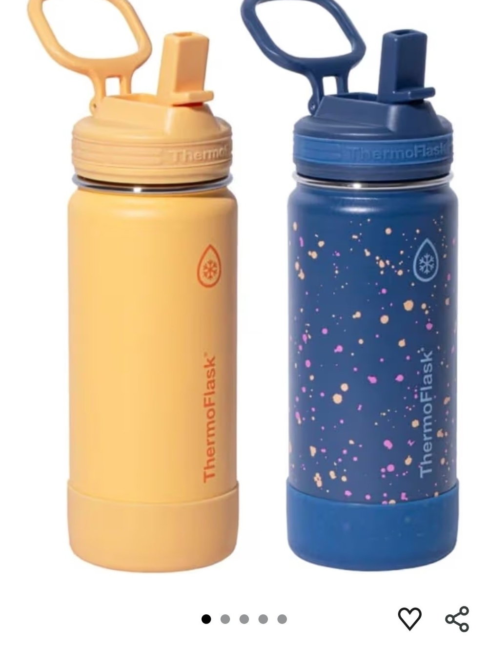 ThermoFlask Insulated Water Bottle - Yellow & Navy Speckled (2-Pack)